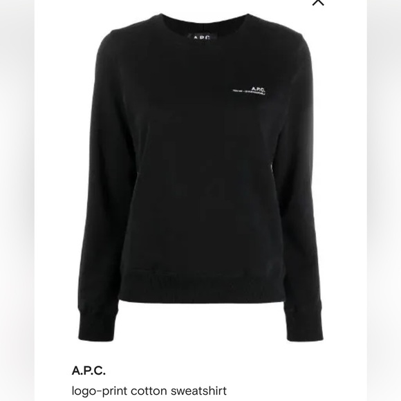 A.P.C Black Logo print sweatshirt size medium - Picture 1 of 1
